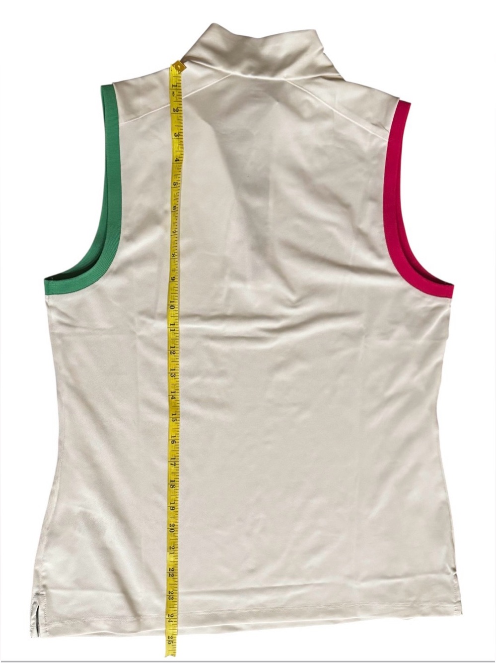 NWT RLX Ralph Lauren sz M Golf Top White Sleeveless 1/4 Zip Colorblock Mock Neck - Picture 8 of 8
